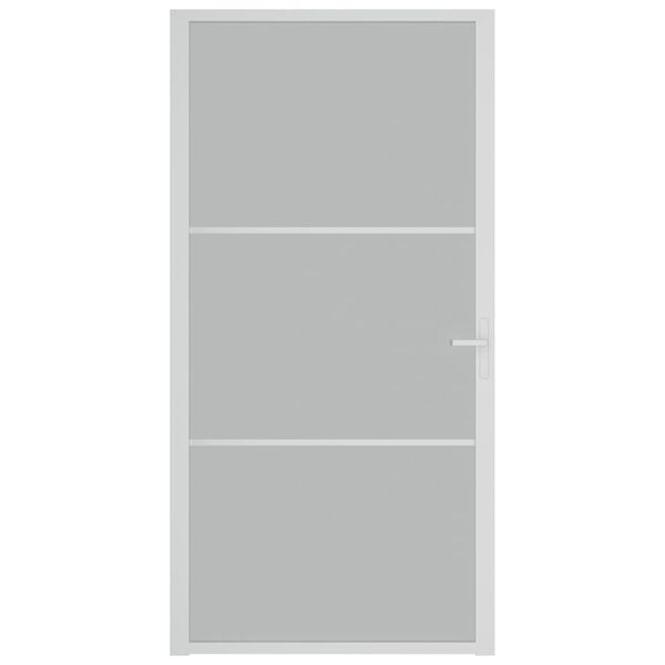 vidaXL Interiérové dveře 102,5 x 201,5 cm bílé matné sklo a hliník