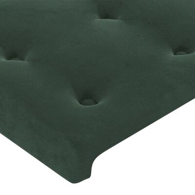vidaXL Čelo postele s LED tmavě zelené 80 x 5 x 78/88 cm samet
