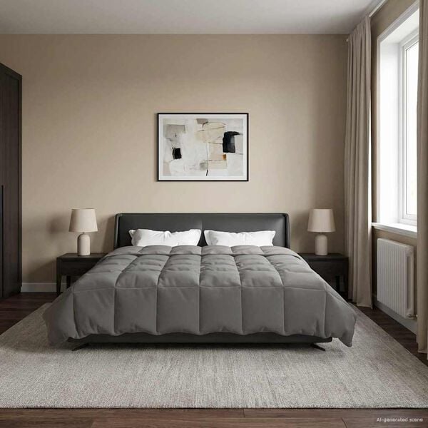 vidaXL Celoročn&iacute; přikr&yacute;vka Světle &scaron;ed&aacute; 200 x 220 cm Mikrovl&aacute;kno