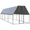vidaXL Venkovn&iacute; klec pro kuřata 2x8x2 m pozinkovan&aacute; ocel