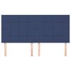 vidaXL Čelo postele modr&eacute; 200x5x118/128 cm l&aacute;tkov&eacute;