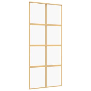 vidaXL Posuvn&eacute; dveře zlat&eacute; 90 x 205 cm čir&eacute; ESG sklo a hlin&iacute;k