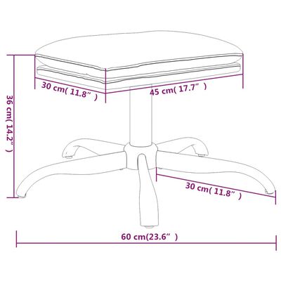 vidaXL Relaxační křeslo s podnožkou krémové samet