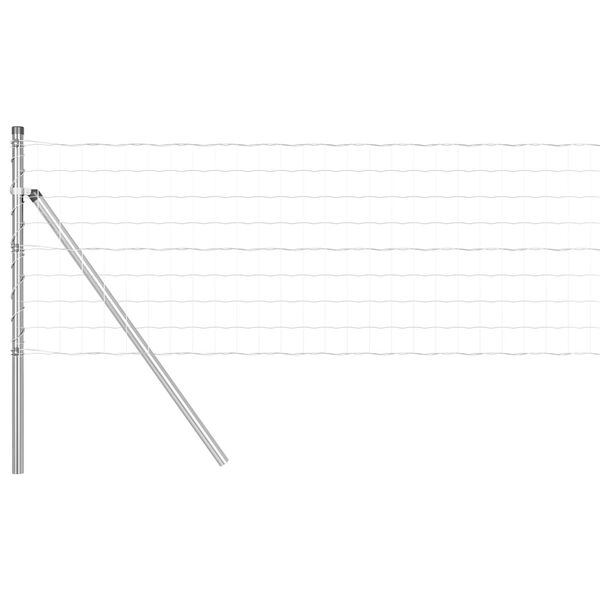 vidaXL Plot s sloupkem Stř&iacute;brn&aacute; 0,6 x 10 m Ocel a PVC