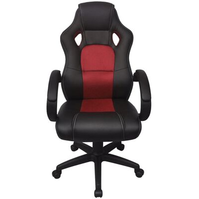 vidaXL Kancelářská židle v závodním designu, červená, umělá kůže