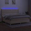vidaXL Box spring postel s matrac&iacute; a LED kr&eacute;mov&aacute; 200x200 cm textil