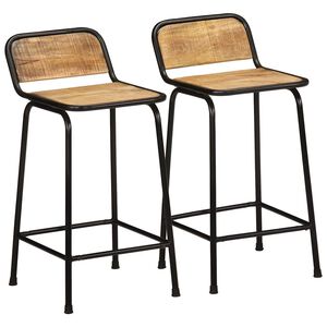 vidaXL barov&eacute; stoličky 2 ks 46x35,5x80 cm Masivn&iacute; dřevo hrub&eacute; mango
