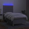 vidaXL Box spring postel s matrac&iacute; a LED světle &scaron;ed&aacute; 90x200 cm textil
