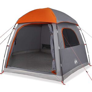 vidaXL Rodinn&yacute; stan Igloo pro 6 osob, &scaron;ed&yacute; a oranžov&yacute;, vodotěsn&yacute;