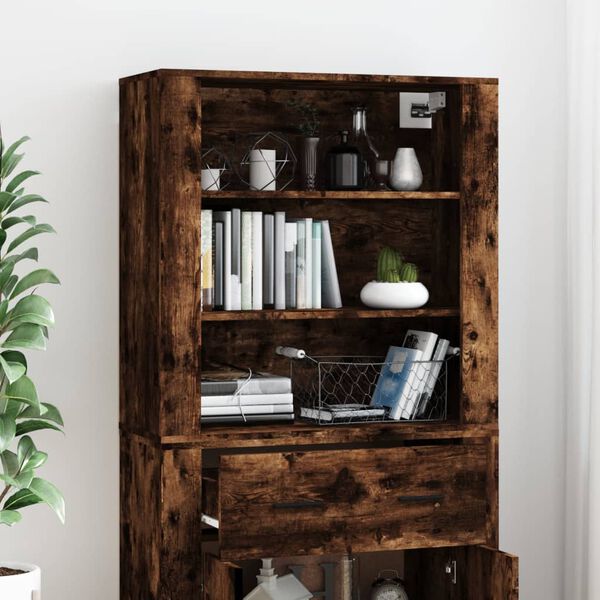 vidaXL Skř&iacute;ň highboard kouřov&yacute; dub kompozitn&iacute; dřevo