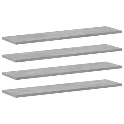 vidaXL Přídavné police 4 ks betonově šedé 80 x 20 x 1,5 cm dřevotříska