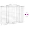 vidaXL Klenut&eacute; gabionov&eacute; ko&scaron;e 20ks 200x50x140/160cm pozinkovan&eacute; železo