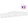 vidaXL Klenut&eacute; gabionov&eacute; ko&scaron;e 3 ks 400x30x40/60 cm pozinkovan&eacute; železo