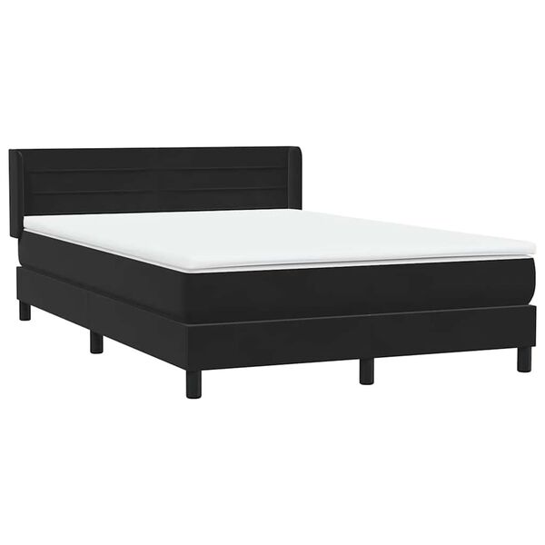 vidaXL Box spring postel s matrac&iacute; čern&aacute; 160x210 cm samet