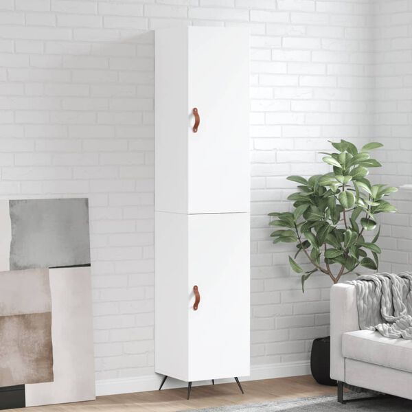 vidaXL Skř&iacute;ň highboard b&iacute;l&aacute; 34,5 x 34 x 180 cm kompozitn&iacute; dřevo