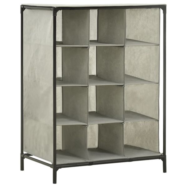 vidaXL Botn&iacute;k 55 x 36 x 76 cm netkan&aacute; textilie a ocel &scaron;ed&yacute;