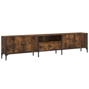 vidaXL TV skř&iacute;ňka se z&aacute;suvkou kouřov&yacute; dub 200x25x44cm kompozitn&iacute; dřevo