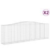 vidaXL Klenut&eacute; gabionov&eacute; ko&scaron;e 2 ks 400x50x120/140cm pozinkovan&eacute; železo