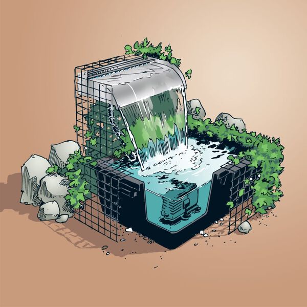 Ubbink Vodop&aacute;d Nevada 60 cm s př&iacute;slu&scaron;enstv&iacute;m a LED nerezov&aacute; ocel