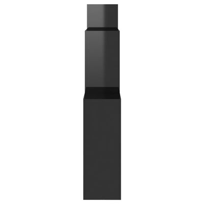 vidaXL Nástěnná krychlová police černá lesklá 80x15x78,5cm dřevotříska