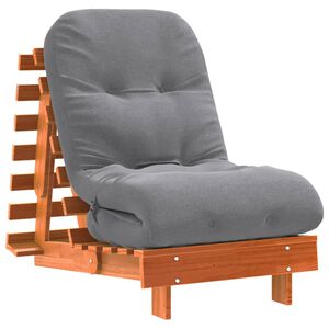 vidaXL Futonov&aacute; rozkl&aacute;dac&iacute; pohovka s matrac&iacute; voskově hněd&aacute; 60x206x11cm
