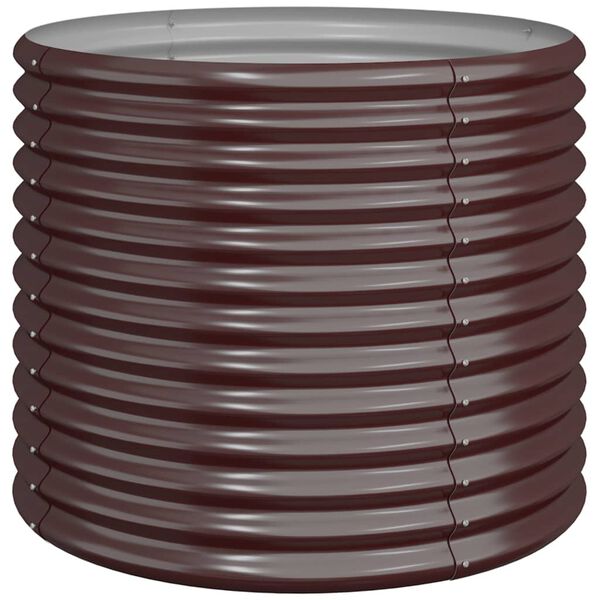 vidaXL Zahradní truhlík pozinkovaná ocel 80 x 80 x 68 cm hnědý