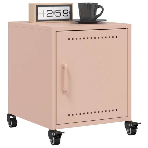 vidaXL Noční stolek růžový 36 x 39 x 43,5 cm ocel