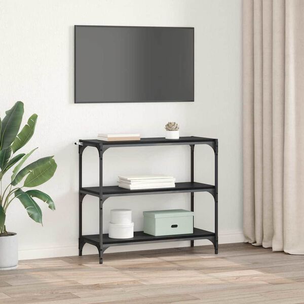 vidaXL Knihovna Čern&yacute; dub 80 x 33 x 70,5 cm Konstrukčn&iacute; dřevo a železo