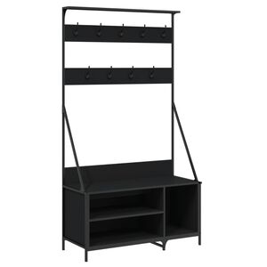vidaXL Stojan na oblečen&iacute; s prostorem pro obuv čern&yacute; 100 x 41 x 184 cm