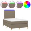 vidaXL Box spring postel s matrac&iacute; a LED taupe 120x190 cm textil