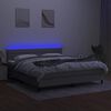vidaXL Box spring postel s matrac&iacute; a LED světle &scaron;ed&aacute; 160x200 cm textil
