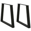 vidaXL Nohy k j&iacute;deln&iacute;mu stolu ve tvaru V, 2 ks, čern&eacute;, 70 x (72-73,3) cm, ocel