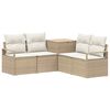 vidaXL Set pohovek 5 ks Beige a kr&eacute;mov&aacute; b&iacute;l&aacute; Poly ratan a ocel
