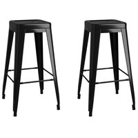 vidaXL Barové stoličky stohovatelné 2 ks černé kov