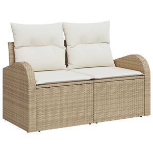 vidaXL Zahradn&iacute; sofa s pol&scaron;t&aacute;řem B&eacute;žov&aacute; 124 x 62 x 69cm polyratan