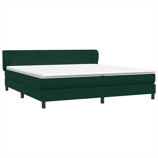 vidaXL Postel Box Spring s matracemi tmavě zelen&aacute; 180x220 cm samet