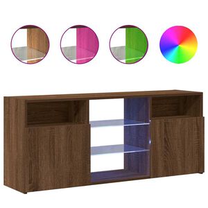 vidaXL TV skř&iacute;ňka s LED osvětlen&iacute;m hněd&yacute; dub 120 x 30 x 50 cm