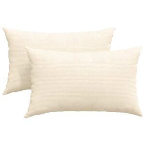 vidaXL Pohovkov&eacute; pol&scaron;t&aacute;ře 2 pcs Kr&eacute;mov&aacute; 50 x 30 cm Žebrovan&aacute; l&aacute;tka