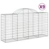 vidaXL Klenut&eacute; gabionov&eacute; ko&scaron;e 9 ks 200x50x100/120cm pozinkovan&eacute; železo