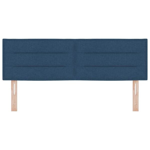 vidaXL Čelo postele s čelo Modr&aacute; 160 cm Uměl&aacute; kůže