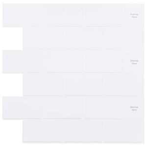 vidaXL Subway dlaždice 10 pcs B&iacute;l&aacute; 30,5 x 30,5 cm Polyuretan a PET