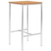 vidaXL Barov&yacute; stůl 60 x 60 x 105 cm masivn&iacute; teak a nerezov&aacute; ocel