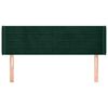 vidaXL Čelo postele typu u&scaron;&aacute;k tmavě zelen&aacute; 147x16x78/88 cm samet