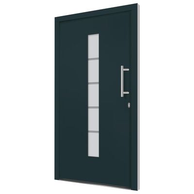 vidaXL Vchodové dveře hliník a PVC antracitové 110 x 210 cm
