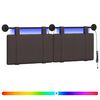 vidaXL Z&aacute;věsn&eacute; čelo postele S LED osvětlen&iacute;m Tmavě hněd&aacute; Textil