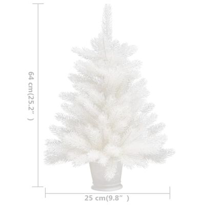 vidaXL Umělý vánoční stromek s LED osvětlením bílý 65 cm