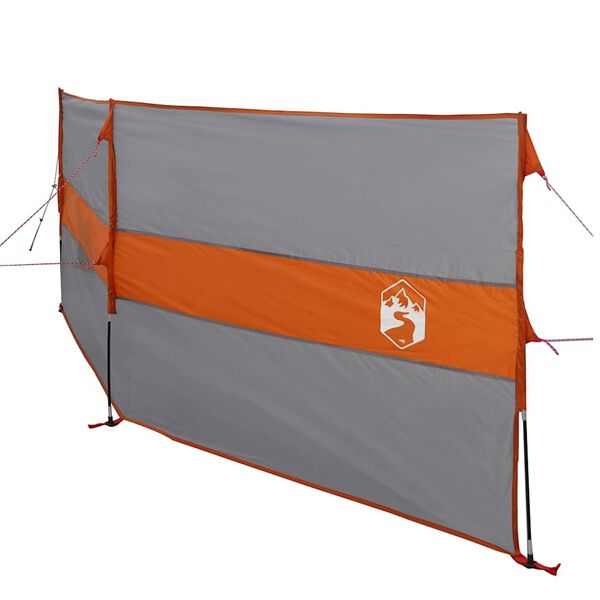 vidaXL Kempingový větrolam šedý a oranžový 344x120 cm nepromokavá