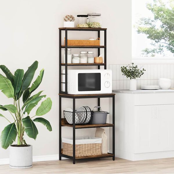 vidaXL Kuchyňsk&aacute; polička Kouřov&yacute; dub 60 x 40 x 168 cm kompozitn&iacute; dřevo