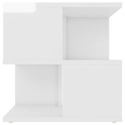 vidaXL Odkládací stolek bílý s vysokým leskem 40x40x40 cm dřevotříska