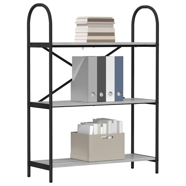 vidaXL Knihovna &Scaron;ed&aacute; Sonoma 80 x 30 x 109 cm Kompozitn&iacute; dřevo